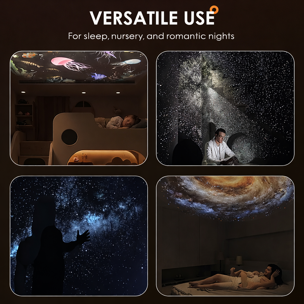 2-in-1 Galaxy Projector with Starry Sky Design and Night Light