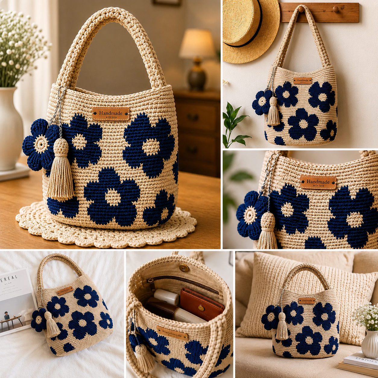 LAPIVORA Crochet Flower Bag