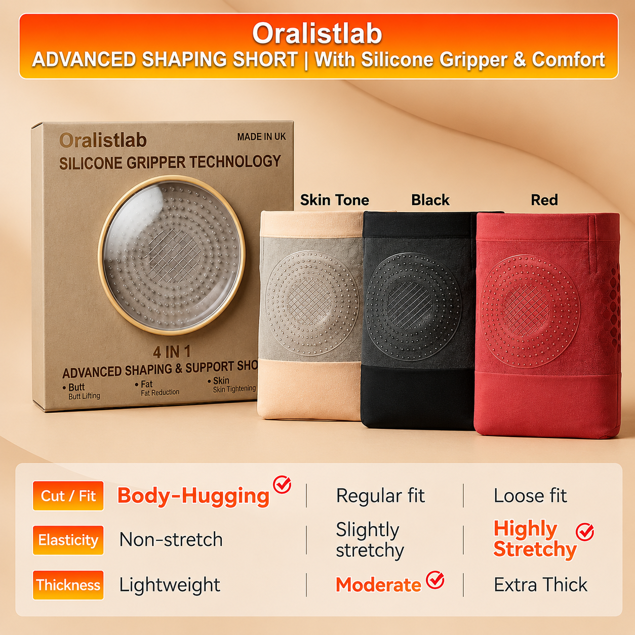 LAPIVORA 4 In One Micro-Particle Sculpting And Fat-Burn Shorts