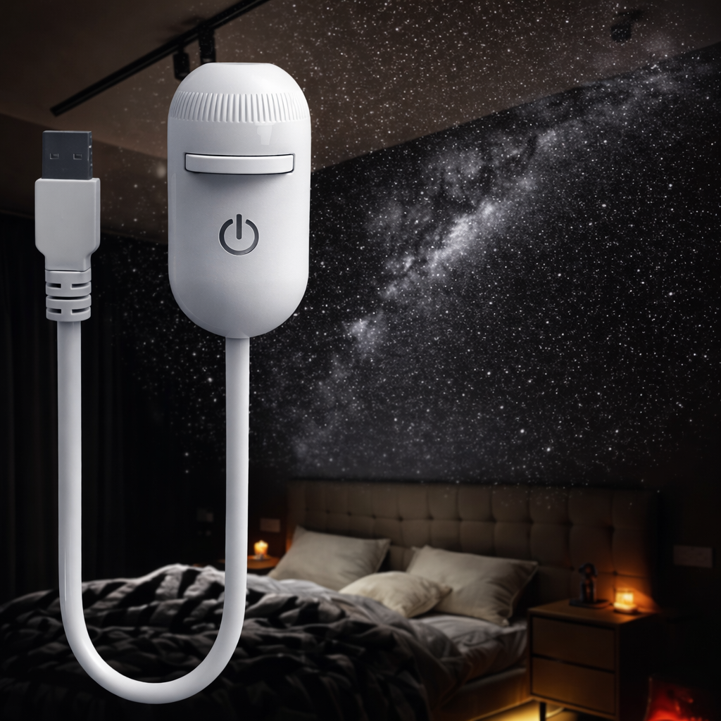 2-in-1 Galaxy Projector with Starry Sky Design and Night Light