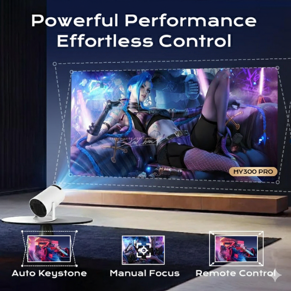 Outdoor Portable Projector Mini 4K Decoding Projector with 5G WiFi 6 & Bluetooth