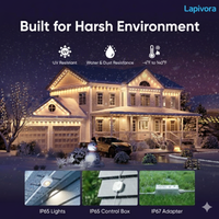 Permanent Outdoor Lights, White, LED Lights Smart RGB Lights Daily and Festive Up. AI Lighting Themes for Christmas APP Control