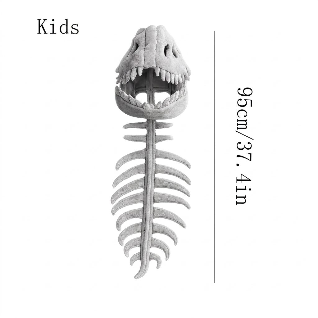 Cute Realistic Dinosaur Skeleton Plush Toy