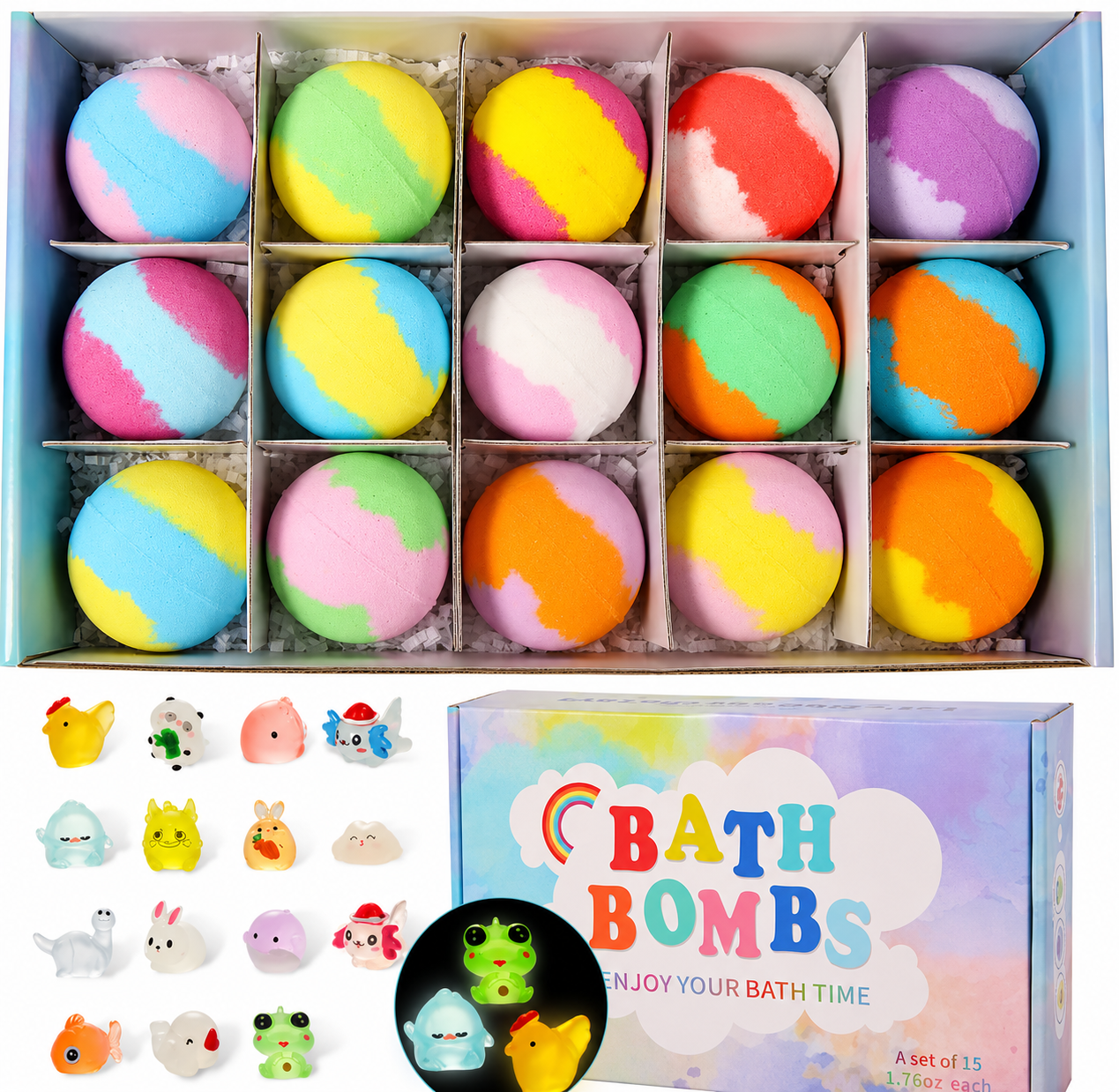 LAPIVORA Surprise Bath Bombs With Toys For KIDS Pack of 12