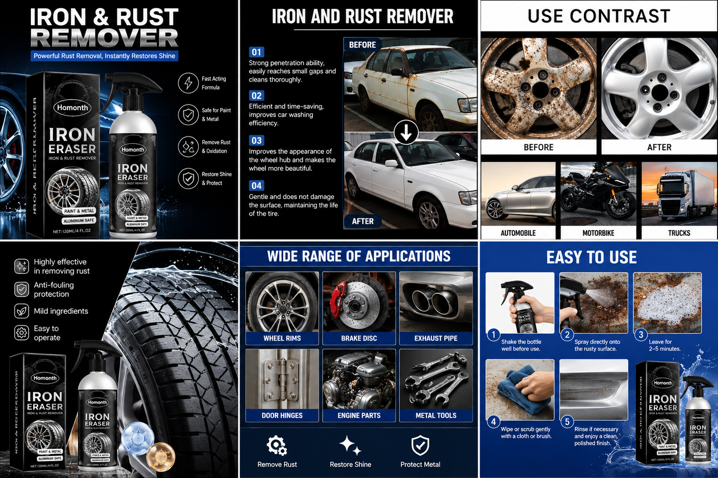 Car Rust Remover Derusting Spray