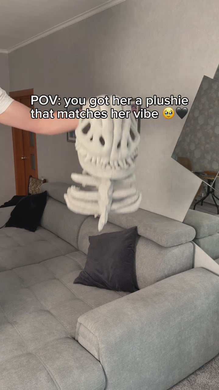 Cute Realistic Dinosaur Skeleton Plush Toy video