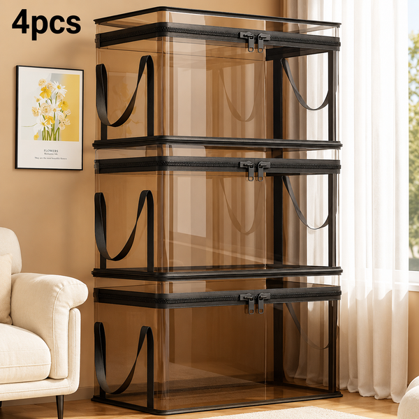 Boîtes de rangement transparentes pliables