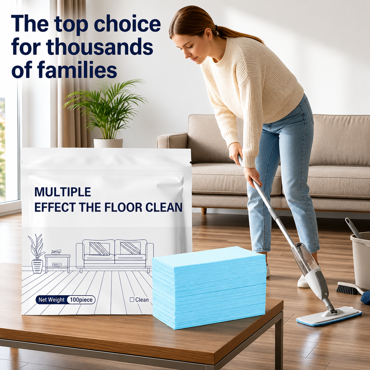 Piece Floor Cleaning Tablets — Multi-Surface Cleaner | Pack of 100